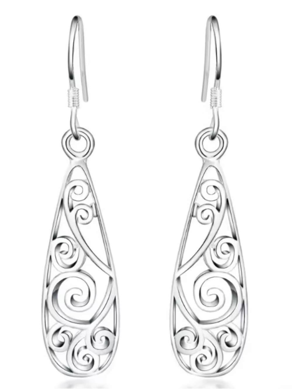 New .925 Sterling Scroll Dangle